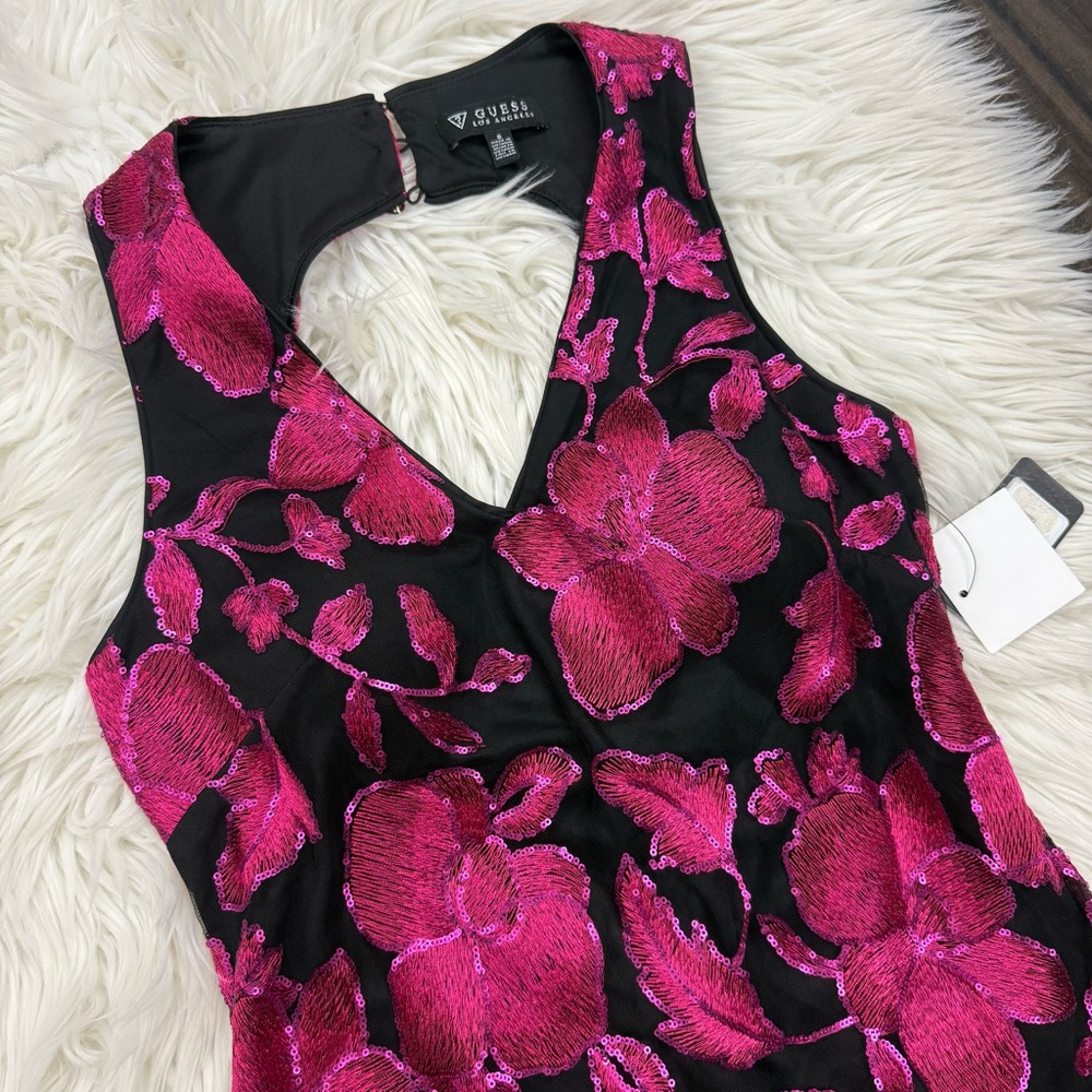 Guess Black and Pink Floral Dress - Picture 4 of 9